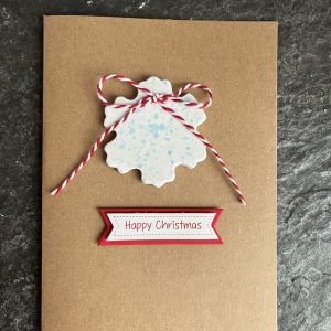 Handmade Snowflake Card | Clay White Ceramic Snowflake | Ceramic Keepsake | Christmas Card | Special Occasions