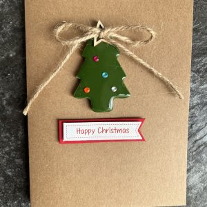 Handmade Christmas Tree Card | Christmas Card | Christmas Card With Decoration | Handmade Christmas Card for Mum, Dad, Friend | Random Baubles