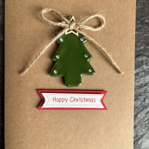 Handmade Christmas Tree Card | Christmas Card | Christmas Card With Decoration | Handmade Christmas Card for Mum, Dad, Friend | Clear Baubles