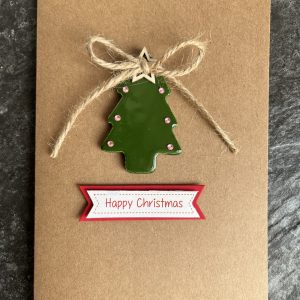 Handmade Christmas Tree Card | Christmas Card | Christmas Card With Decoration | Handmade Christmas Card for Mum, Dad, Friend | Pink Baubles