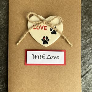 Paw Print Card | Pet Card | Pet loss Card | Mum Card for Dog | Dad Card for Dog | New Pet | Animal lover card | Ceramic Heart | Keepsake