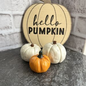 Set of Three Handmade Ceramic Mini Pumpkin Decorations for Halloween | White Orange Pumpkins | Halloween | Halloween Decoration